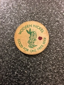 Vintage Wooden Nickel Bob’s Place Virginia City, Montana Beer Token Chip - Picture 1 of 3