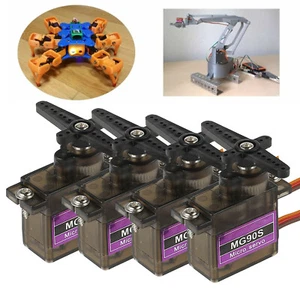 4Pcs Metal Gear Micro Servo Motor MG90S For Arduino Helicopter Airplane Racing - Picture 1 of 12