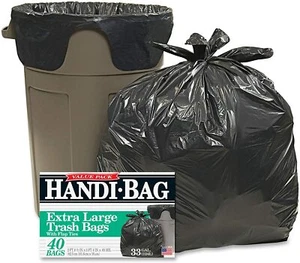 HAB6FTL40 Super Value Pack Trash Bags, 33gal, .65mil, 32.5 x 40, Black (Box of 4 - Picture 1 of 2