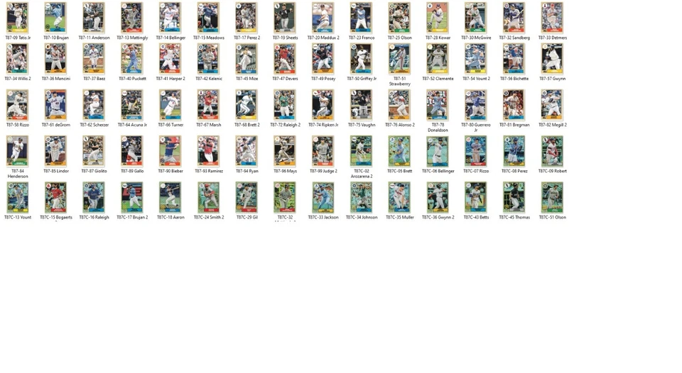 2022 Topps Series 1 and Series 2 1987 Anniversary Inserts Complete Your Sets - Image 1 of 1