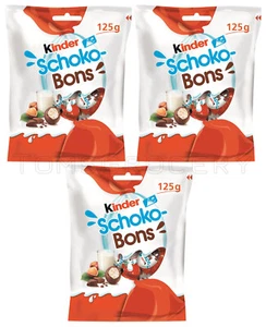 3 x KINDER SCHOKO BONS Milk Chocolate Candies Party Sweets 125g 4.4oz - Picture 1 of 4