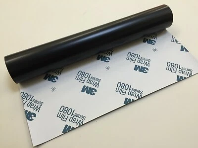 12" x 60" 3M 2080 Envoltura Negro Satinado S12 Vinilo Coche Envoltura Calcomanía Calcomanía Rollo Película Foto 1 de 3