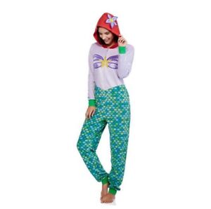 Disney Adult One Piece Sleepwear Ariel Purple The Little Mermaid ~ Size S (4-6)