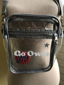 FAU "Go Owls" Clear Purse Stadium Bag See Through Zipper Crossbody ~EUC~ - Picture 1 of 4