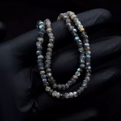 2 Strand Amazing Flash Labradorite 117 Cts Beaded Jewelery Necklace VK 27 E661 - Image 1 of 3