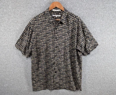 Perry Ellis Vintage Men's Abstract Funky Designer Casual Rayon Button Shirt M - Image 1 of 4