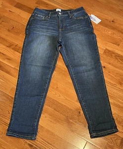 Time And Tru Mid Rise Boyfriend Regular Denim Jeans Womens Blue Size 8 NWT - Picture 1 of 7