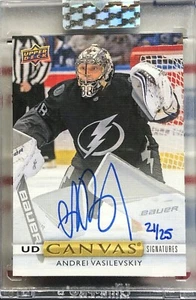 2019-20 UD CLEAR CUT ANDREI VASILEVSKIY, #CS-AV, AUTO, UD CANVAS, SERIAL #21/25 - Picture 1 of 2
