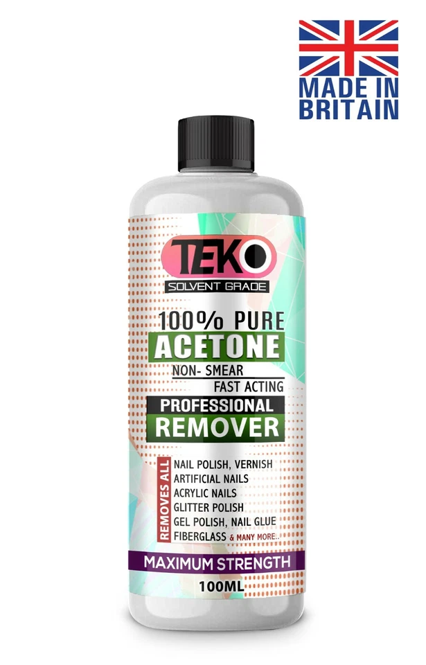 Aceton 100% Pure ACS/Lab Grade Nagellackentferner UV/LED GEL Soak Off 100ml - Bild 1 von 1