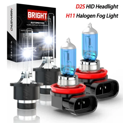 适用于英菲尼迪 M35 2006 - 2010 D2S+H11 HID 车头灯低光束卤素雾灯灯泡 — 第 1/4 张图片