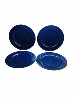 Placa Cargador Acrílico Festoneado Ondulado 13" - Azul Marino Juego De 4 Foto 1 de 4