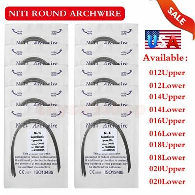 1-100 paquetes de alambre de arco redondo de ortodoncia dental súper elástico NITI forma ovoide Foto 1 de 4
