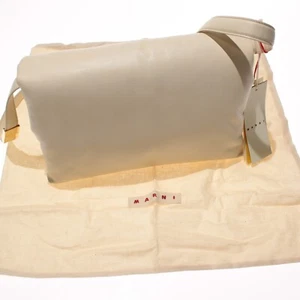 Marni NWD Prisma Foldover Shoulder Bag / Purse in Solid Ivory Leather - Picture 1 of 24