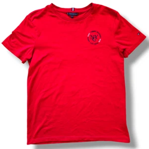 Tommy Hilfiger Boys Red Logo Print Shirt Size 12-14 Years Youth - Picture 1 of 17