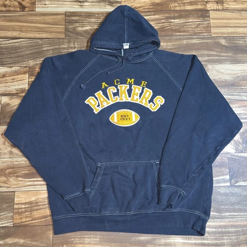 Green Bay Packers Acme Throwback Hoodie Sweatshirt RARE Size XL Stitched Cover