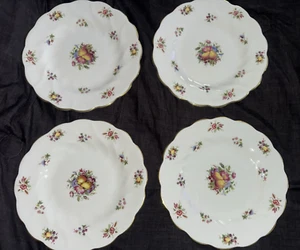 4 Vintage COALPORT China FRUIT & FLOWERS 9" Luncheon ? Plates T GOODE & Co Londo - Picture 1 of 10
