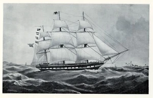 The OWEN GLENDOWER Blackwall Frigate Tall Ships, 1925 vintage nautical print - Picture 1 of 3