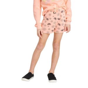 Girls Pink Floyd Dreamy Fleece Shorts Peach Orange Size M - Picture 1 of 3