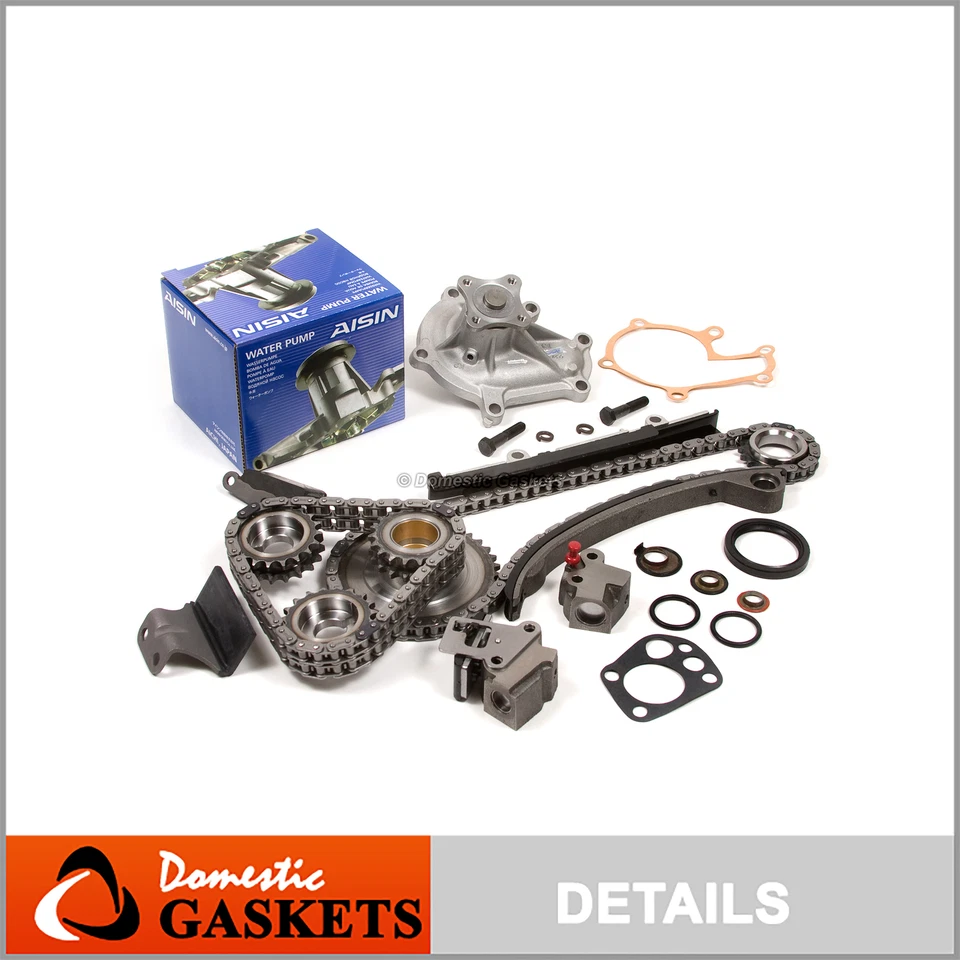 Fit 93-97 日产 Altima 2.4L DOHC 定时链 AISIN 水泵套件 KA24DE — 第 1/4 张图片