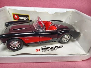 Burago 1/18 Scale Diecast 1957 Chevrolet Corvette. Red/Black #3034 EUC - Picture 1 of 9
