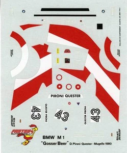 BMW M1 N°43 GOSSER BEER MUGELLO 1980 PIRONI/QUESTER FASTER DECALS 1/43 - Picture 1 of 1