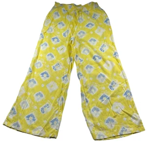 Style and Co Pants Womens size Large Yellow Pull on Wide Leg Palazzo New - Picture 1 of 8