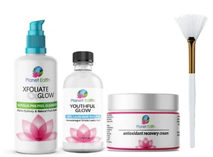 Kit de exfoliación de piel 88% ácido láctico + limpiador glicólico + crema de recuperación + cepillo - Imagen 1 de 7