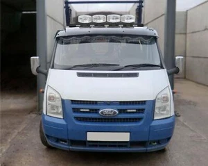 Barra de techo negra + LED + puntos para adaptarse a Ford Transit MK9 2021+ furgoneta tubo bajo delantero - Imagen 1 de 8