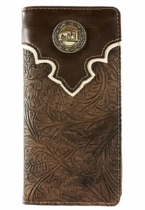 Cross Praying Cowboy Herren-Geldbörse Western mit Doppelfaltung Scheckbuchstil W089-27 braun - Bild 1 von 3