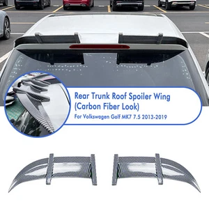 Carbon Fiber Look Rear Trunk Spoiler Lip For Volkswagen Golf MK7 7.5 2013-2019 - Picture 1 of 8