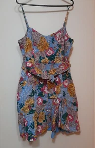 Linen Lux colourful floral linen blend dress - Size 10 - Picture 1 of 10