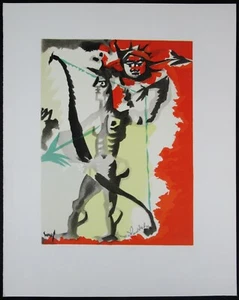 JEAN LURCAT Lithograph "Composition" Hommage a Raoul Dufy - Beautiful Image! - Picture 1 of 3