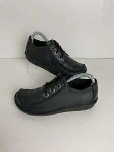 Clarks Funny Dream Black Leather Lace-Up Shoes UK 5 D Womens Artisan - Picture 1 of 8