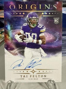 2025 Panini Origins - Tai Felton Rookie On Card Auto #RA-TAI RC, AU Vikings - Picture 1 of 4