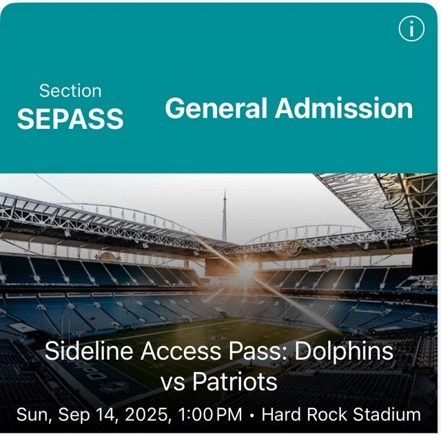 Southeast Sideline Access Passes SEPASS 2025 Various Games - Image 1 of 1