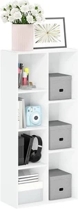 Libreria reversibile 7 cubi ripiano aperto design compatto organizer bianco - Foto 1 di 10