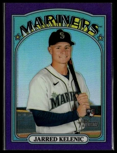 2021 Topps Heritage #584 Jarred Kelenic Chrome Purple Refractor - Picture 1 of 2