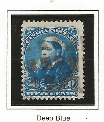 Canada Scott #47 used 50c deep blue Queen Victoria, Ottawa Printing light cancel - Image 1 of 2