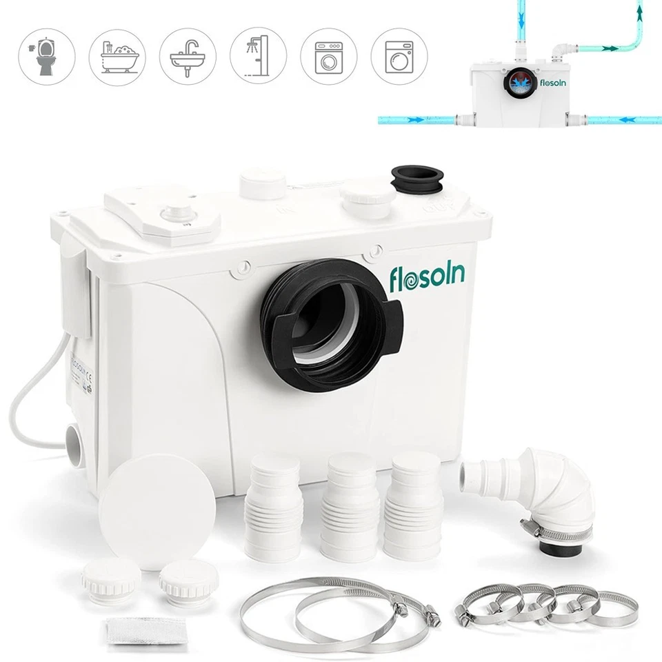 700W Fäkalienhebeanlage Schmutzwasserpumpen Hebeanlage Fäkalienpumpe Waschtisch - Bild 1 von 4