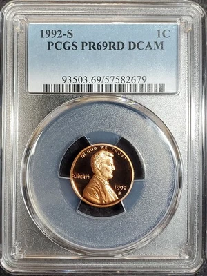 1992-S Proof Lincoln Memorial Penny PCGS PR69RD DCAM - Image 1 of 2