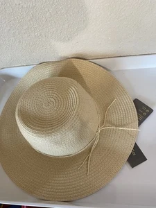 Style & Co Packable Paper Floppy Hat Women's One Size Natural NWT - Picture 1 of 3
