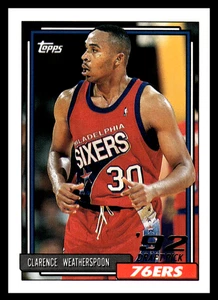 1992-93 Topps Clarence Weatherspoon #294 Rookie RC 76ers NBA '92 Draft Pick - Picture 1 of 2