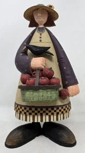 Williraye Studio Paula Red Apple Lady WW6114 Women Holding Basket Bird - Bild 1 von 7