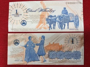 2er Set Colonial Williamsburg Währung 1 Dollar 1996 - Bild 1 von 4