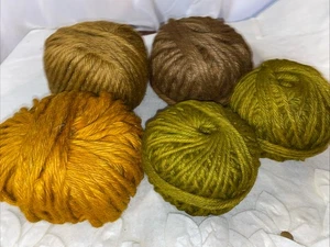 Lotto 5 corde di iuta macramè vintage marrone marrone arancione verde grande bellezza 7 strati grosso 500 fer - Foto 1 di 6