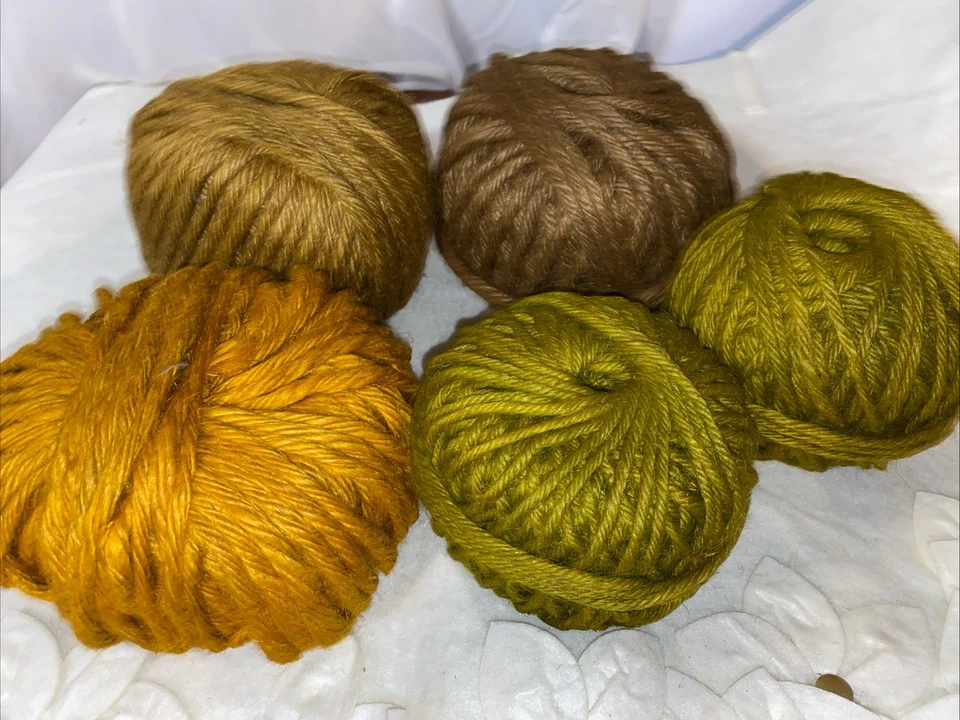 Lotto 5 corde di iuta macramè vintage marrone marrone arancione verde grande bellezza 7 strati grosso 500 fer - Immagine 1 di 4