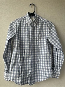 Crewcuts Boys 12 Gray Blue Gingham Button Down Back To School LS Shirt - Picture 1 of 10