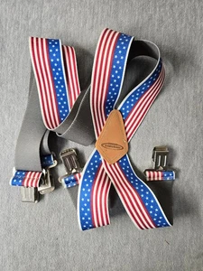 McGuire Nicholas Workwear Suspenders USA American Flag Patriotic - Picture 1 of 7