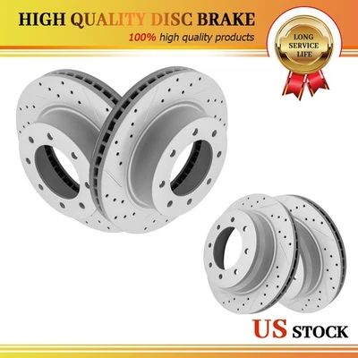Rotores de freno de disco perforados delanteros traseros para Nissan Nv1500 Nv2500 Nv3500 2012 - 2021 Foto 1 de 4