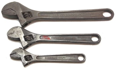 Juego de 3 llaves ajustables Crescent Tool Co. 6" 8" 10" Hecho en Jamestown EE. UU. Usado Foto 1 de 2